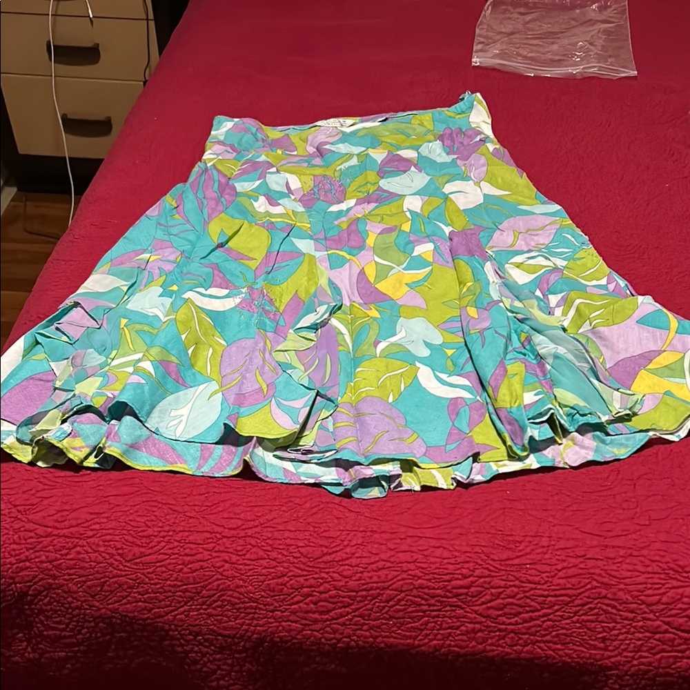 Floral A-Line Skirt - Multicolorsize 12